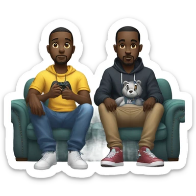 T diddy and tee grizzly playing fortnite together sticker