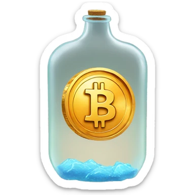 bitcoin inside of the bottle sticker