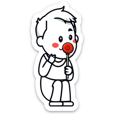 Man licking lollipop sticker