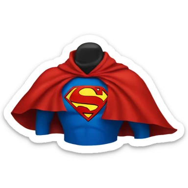 Red cape with superman logo sticker