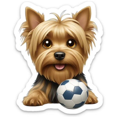 Yorkie with football  sticker