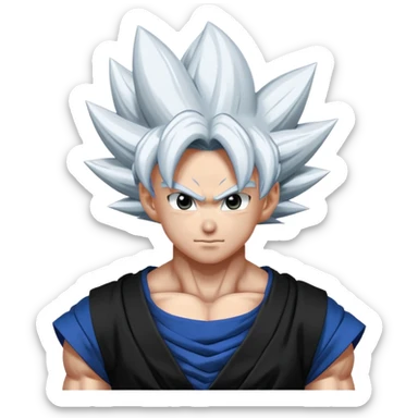 Goku black and Goku white Potara fusion = vegito black white sticker