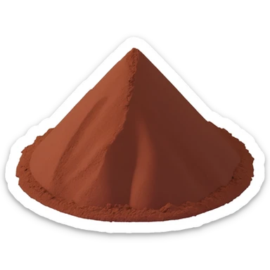 cocoa powder mound or dusting rich brown fine velvety matte uneven soft ridges color from reddish to dark chocolate brown no spoon container or garnish clean 3D soft lighting transparent background emoji scale sticker