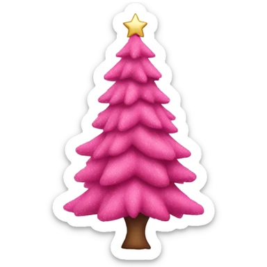 Christmas pink tree sticker