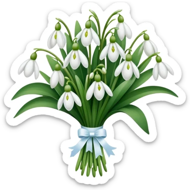 bouquet of snowdrop flowers sticker
