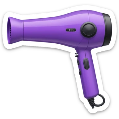 purple hair dryer sticker