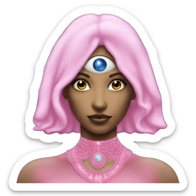 Pleiadian diva woman female third eye pink sticker