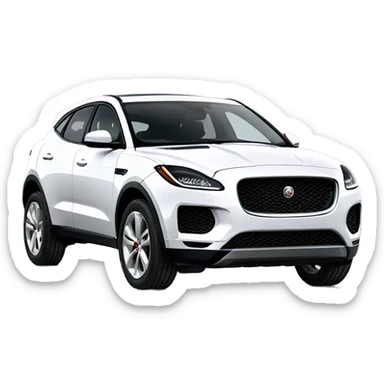 Jaguar E Pace white car 2019 sticker