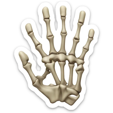 Skeleton hand with 2 middle fingers down sticker