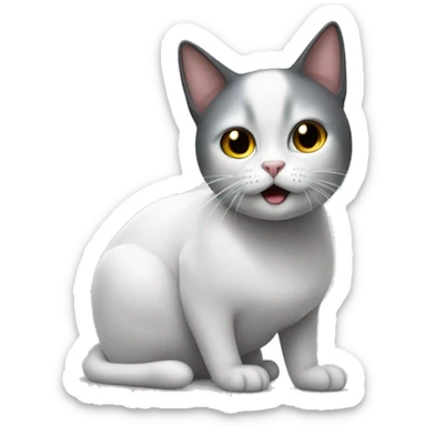 un gato que tenga el cuerpo del emoji del fantasma sticker