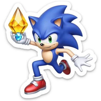 I want Sonic the hedgehog with chaos emeralds with the aura super sayian sticker