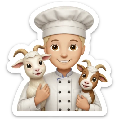 cook white goat sticker