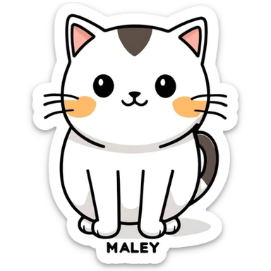 Cat saying Maley is the best sticker
