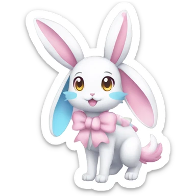 Kawaii Pastel Sylveon-Bunny-Pokémon full body sticker