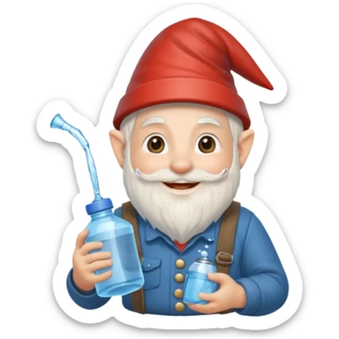 gnome with water can sticker