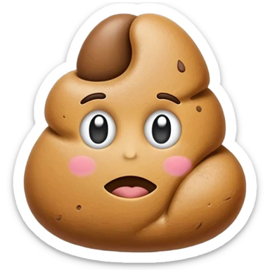 sanding a poop emoji rock sticker