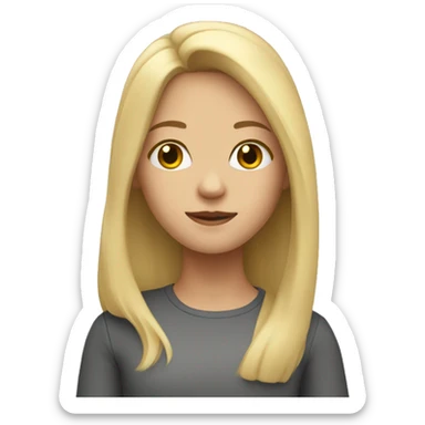 girl with shoulder-length blond hair, from afar sticker