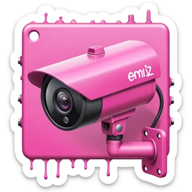 Security Camera pink with graffity sticker