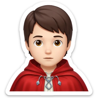 brunete boy little red riding hood sticker