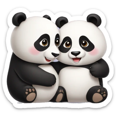 Panda amoureux sticker