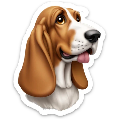 Fully light brown Basset hound sticker