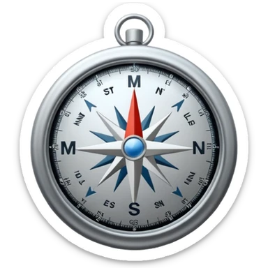compass with 'mission' sticker
