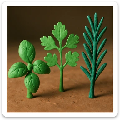 herbs, claymation style sticker