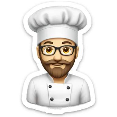  person who is chef by profession having thick beard, white turban and spectacles sticker