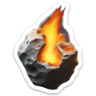 asteroid on fire screaming sticker