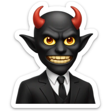 Demon in black suit sticker
