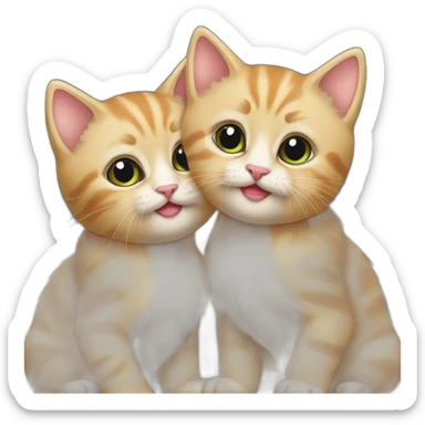 two-kittens-kissing-each-other-on-the-cheeks sticker