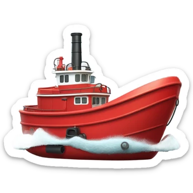 A red tug boat  sticker