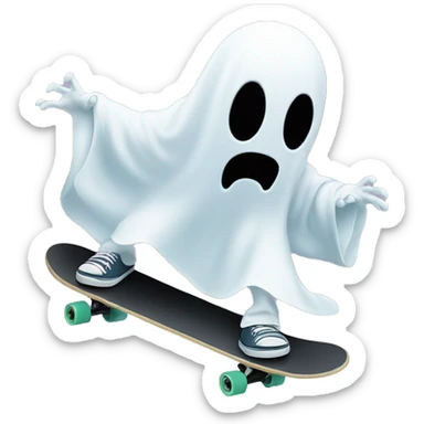 Ghost on skateboard  sticker