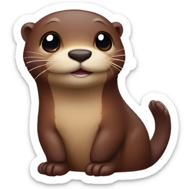 Red heart otter  sticker