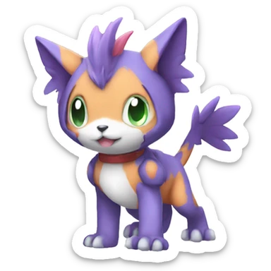cute kawaii cool Digimon-Fakemon-animal full body sticker