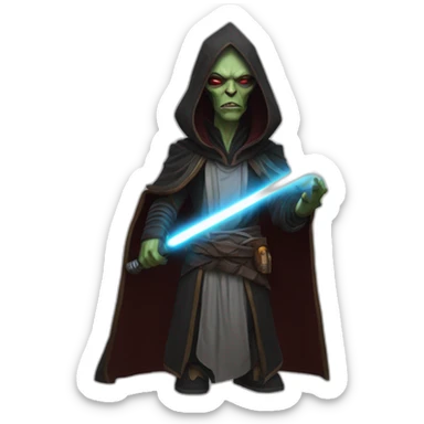 hyperrealist sith jedi in world of warcraft sticker