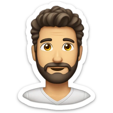 Hombre joven barba electrico moreno sticker