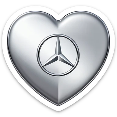 heart shaped Mercedes logo sticker
