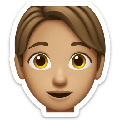 A girl brown hair with a sunflower seed  sticker