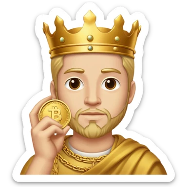 Me holding a gold coin like King Midas sticker