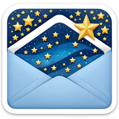 a beautiful starry envelope sticker