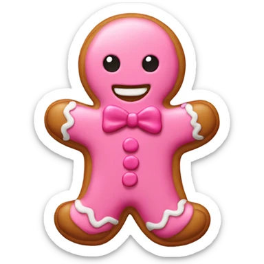 pink gingerbread man  sticker
