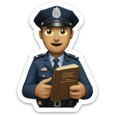 A policeman with the constitution in his hands sticker