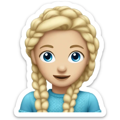Blonde with blue eyes and braids sticker