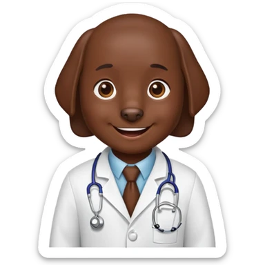 Chocolate lab doctor sticker