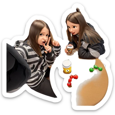 selfie of two girls sticker