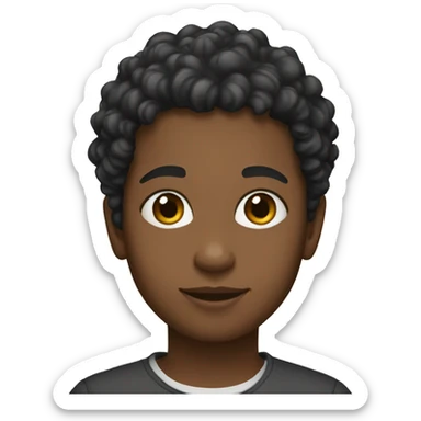 young black muslim with a curly hair sticker