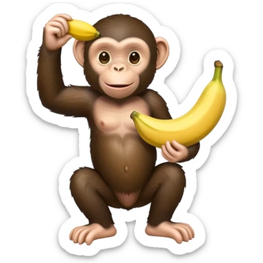 chimpanzee banana  sticker