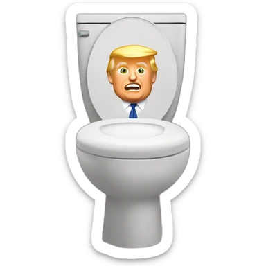 Donald-trump-on-the-toilet-realistic sticker