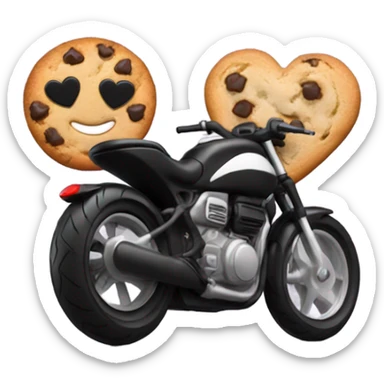 cookie heart with black motorbike  sticker